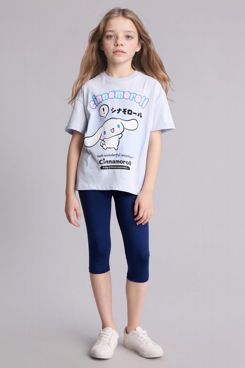 DeFacto Blue Girl Girl Capri Length Leggings Casual - Image 2