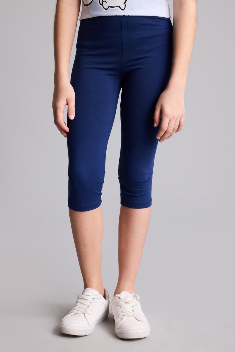 DeFacto Blue Girl Girl Capri Length Leggings Casual - Image 4