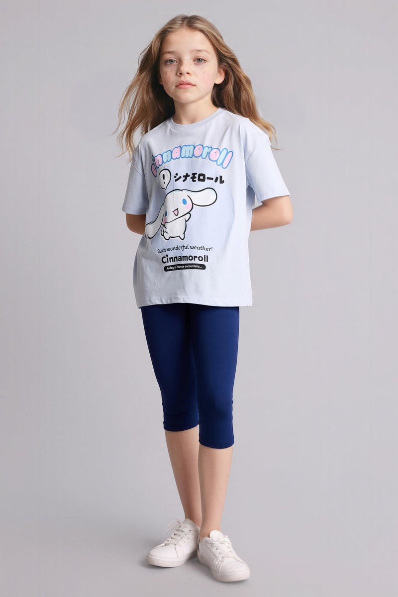 DeFacto Blue Girl Girl Capri Length Leggings Casual - Image 1