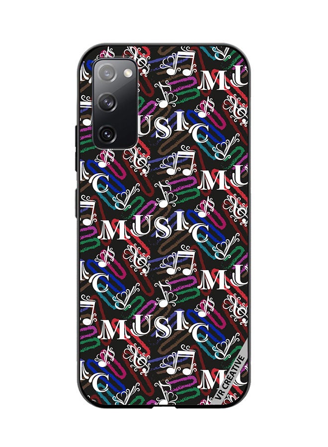 VR CREATIVE غطاء حماية لهاتف سامسونج جالاكسي S20 FE 5G بتصميم نمط الموسيقى متعدد الألوان - Image 1