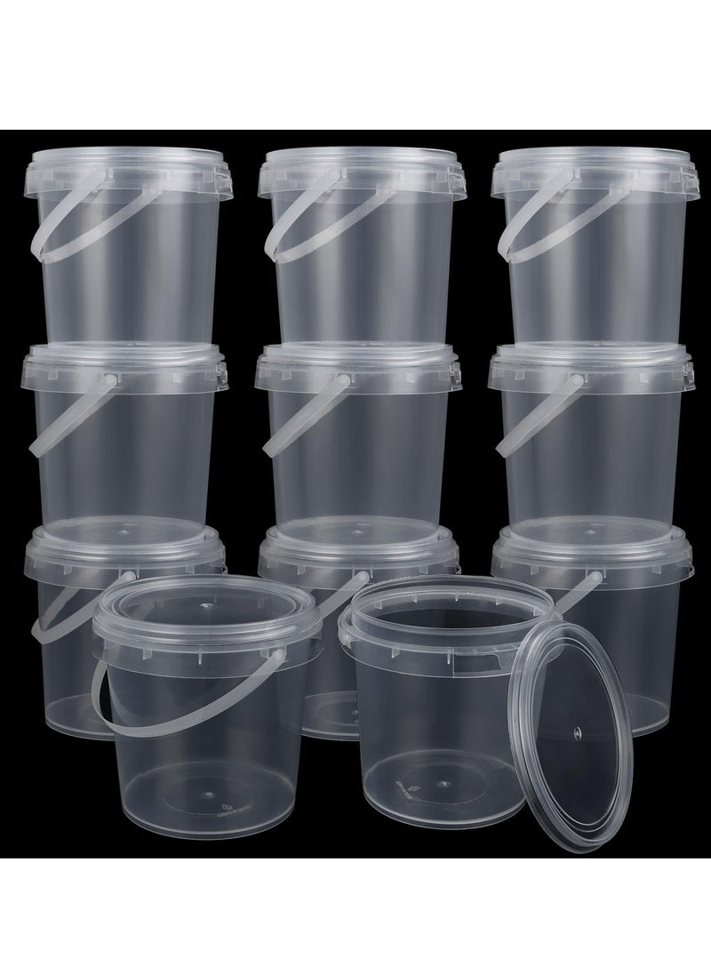 SYOSI - 30-Pack 30 oz Slime Containers with Lids & Handles: 1000ml Clear Storage Buckets for Slime DIY, Art Crafts, Pigments, & Small Tools - Image 1