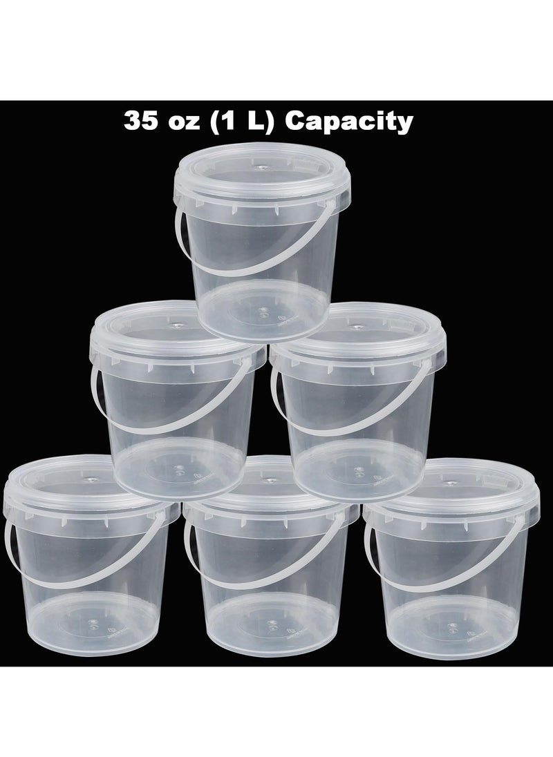 SYOSI - 30-Pack 30 oz Slime Containers with Lids & Handles: 1000ml Clear Storage Buckets for Slime DIY, Art Crafts, Pigments, & Small Tools - Image 1