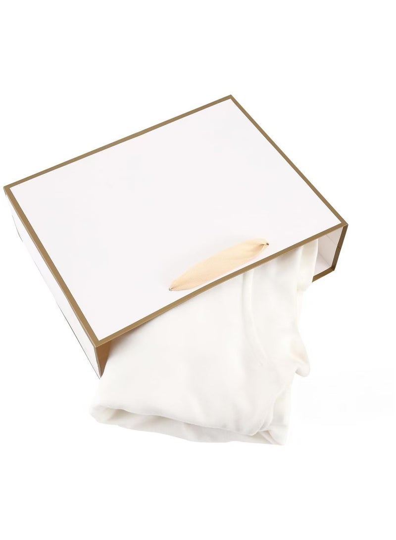 DELGREEN 10 Pieces Party Favor Bags,Shopping Bag,Party Bags For Kids, supplies Snack candy Gift Bag Food Bags,Bags For Birthday Wedding Celebrations Party Favors 27*21*8（White） - Image 4