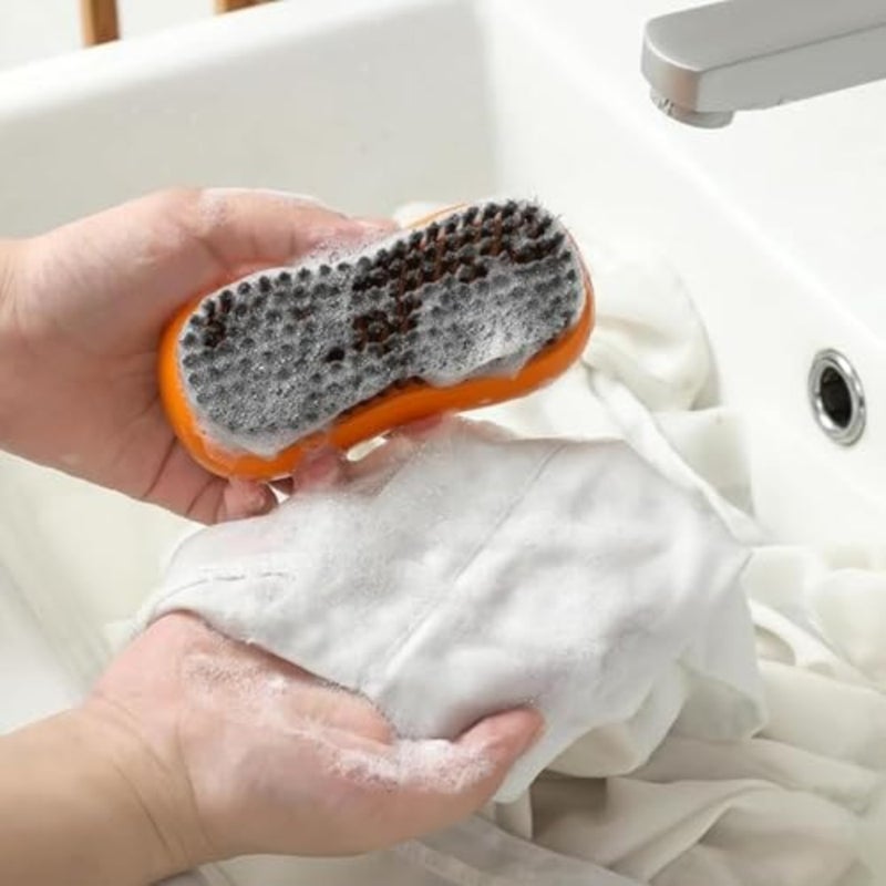 2-Pack Dual-Sided Laundry Brush - Soft Bristles for Delicates/Cotton/Leather, Effectively Removes Tough Stains from Clothes and Shoes - Image 4