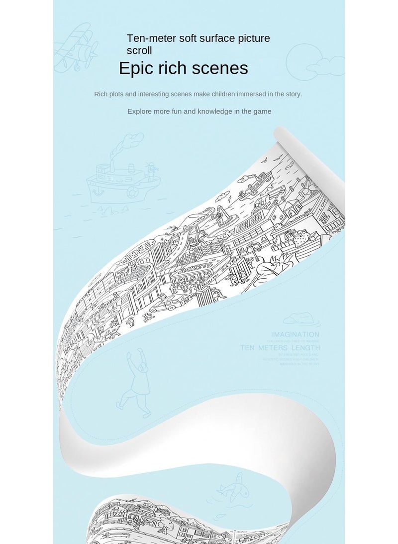 general 10M Theme Scene Painting Colored Paper Children'S Graffiti Color Filling Painting Drawing Paper - Image 5