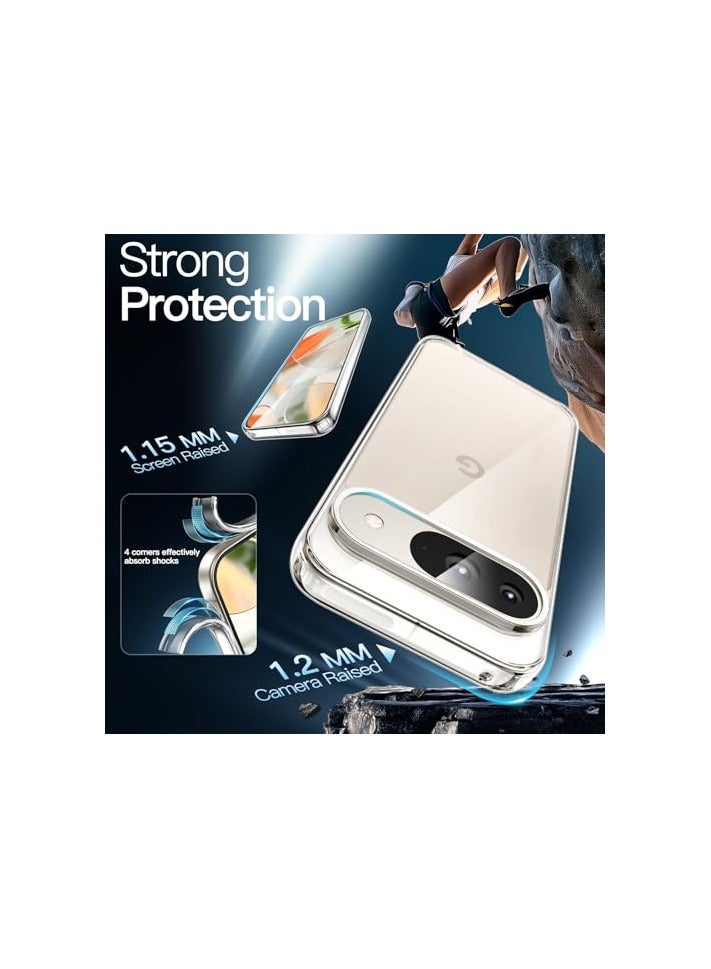 JETech Case for Google Pixel 9/9 Pro 2024, Non-Yellowing Shockproof Bumper Protective Phone Cover, Anti-Scratch Hard PC Back (Clear) - Image 5