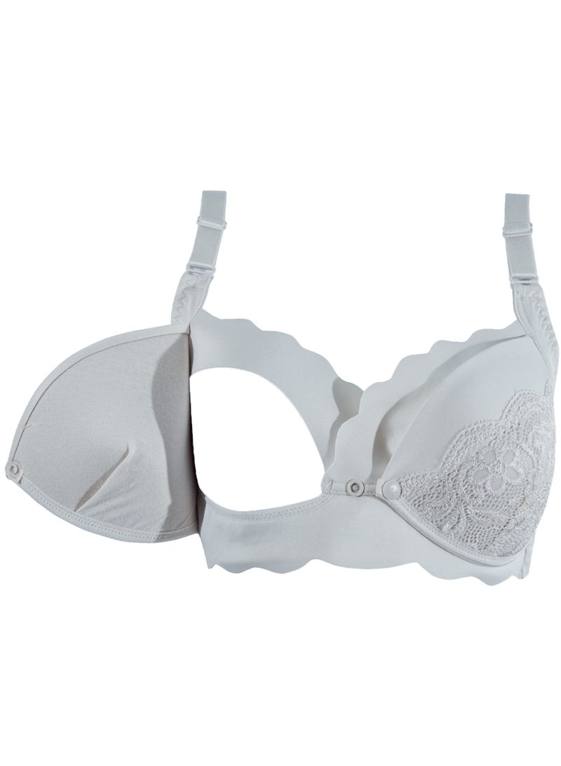 أوكوس حمالة صدر أنيقة للحمل والرضاعة بدون خياطة - رمادي فاتح - مقاس متوسط - Image 5