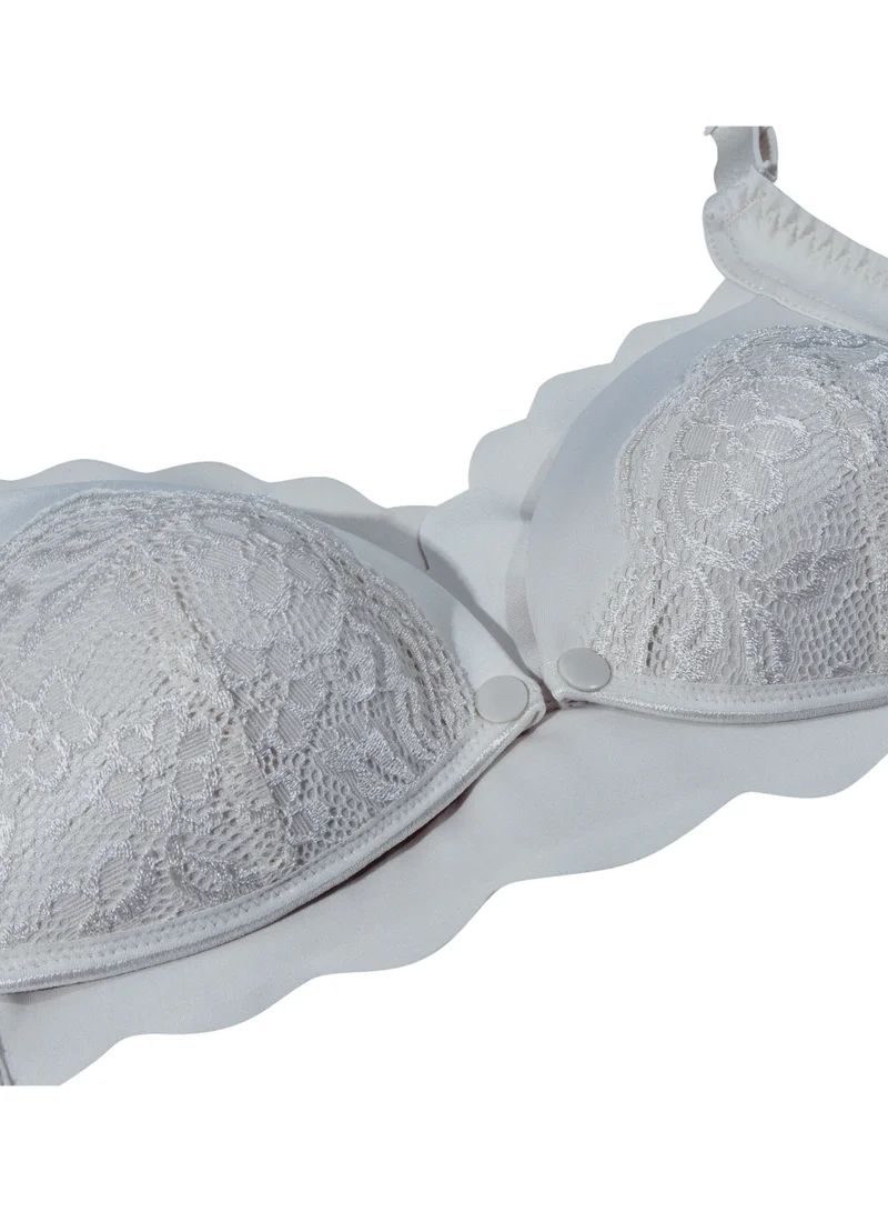 Okus Elegant Seamless Maternity And Nursing Bra - Light Grey - Medium