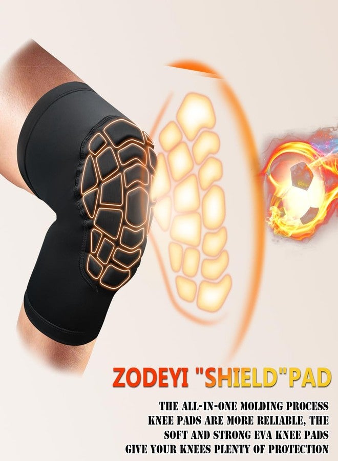 ZODEYI Wrestling Knee Pads Short Knee Sleeve, 2 Pcs Knee Compression Sleeve for Football, Basketball, Volleyball(Black_M_2 Pcs) - Image 5