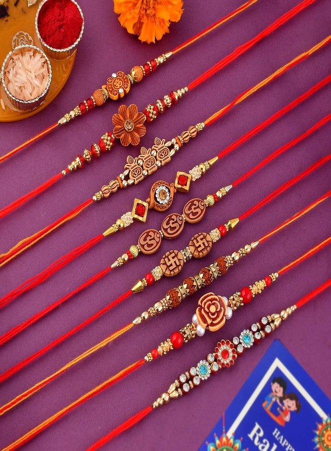 Pride Store Rakhi, Rakhi for brother Pack of 9 Rakhi, 1 TilaK Pack, 1 Greeting Card - Image 2