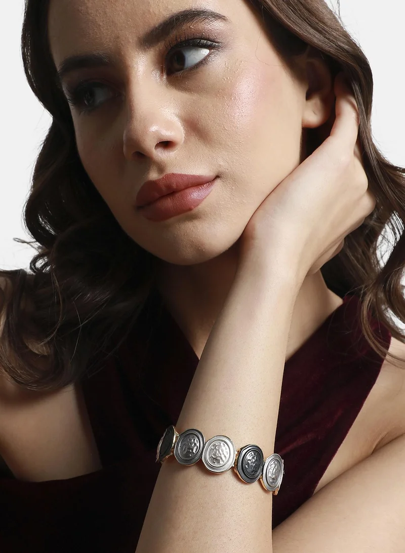 SOHI Black & Textured Circles Artificial Bracelet Jewellery