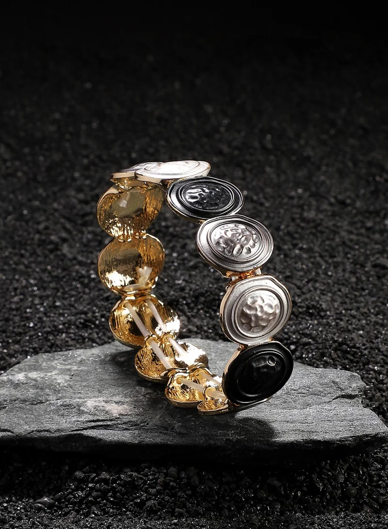 Sohi  Black & Textured Circles Artificial Bracelet Jewellery for Women | Best Price UAE