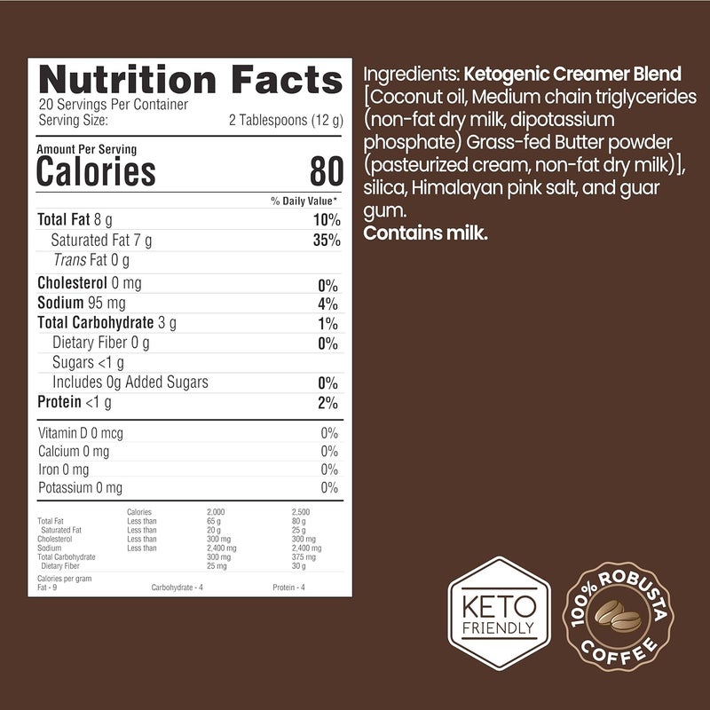 Rapid Fire Ketogenic Creamer Original Flavor| Supports Energy & Metabolism, Keto & Paleo Friendly | Healthy Mixer For Coffee Or Tea | Pack of 2 x 240g - Image 2