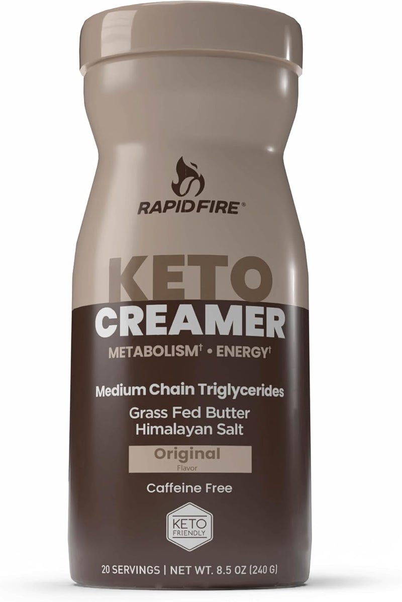 Rapid Fire Ketogenic Creamer Original Flavor| Supports Energy & Metabolism, Keto & Paleo Friendly | Healthy Mixer For Coffee Or Tea | Pack of 2 x 240g - Image 1
