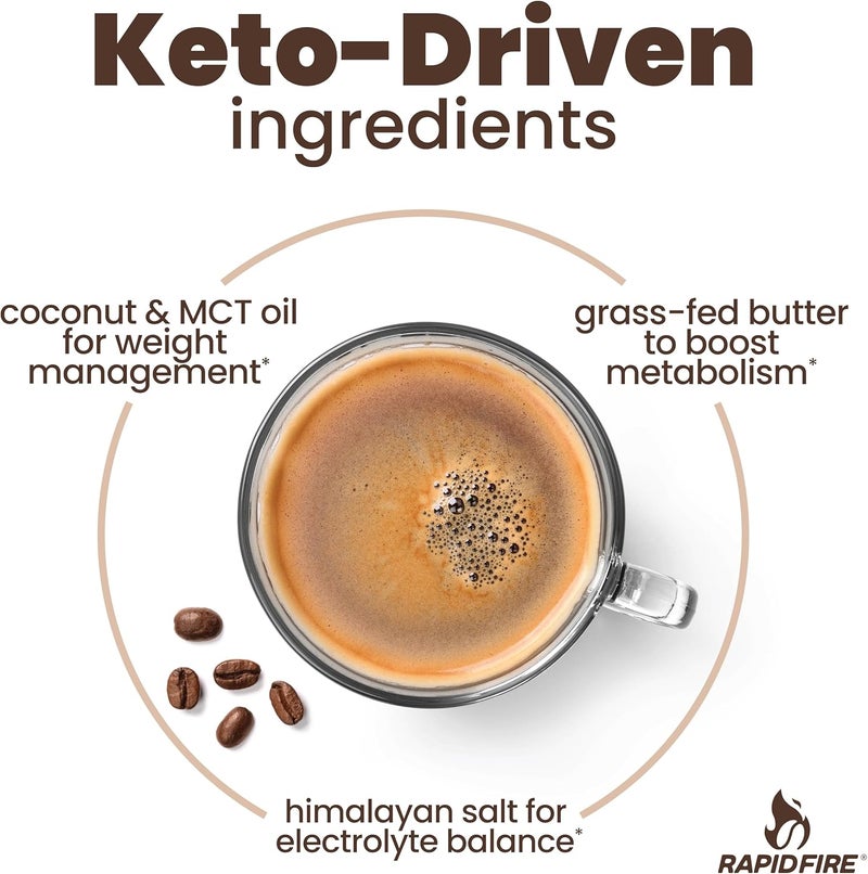 Rapid Fire Ketogenic Creamer Original Flavor| Supports Energy & Metabolism, Keto & Paleo Friendly | Healthy Mixer For Coffee Or Tea | Pack of 2 x 240g - Image 3