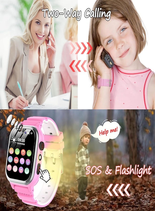 Kids Smart Watch for Boys  Girls with Phone Call, SOS, HD Camera, 26 Educational Games, MP3  Video Player, Pedometer, Calories Counter, Touch Screen – Birthday Gift for Children (1.44” Display) - Pink - Image 4