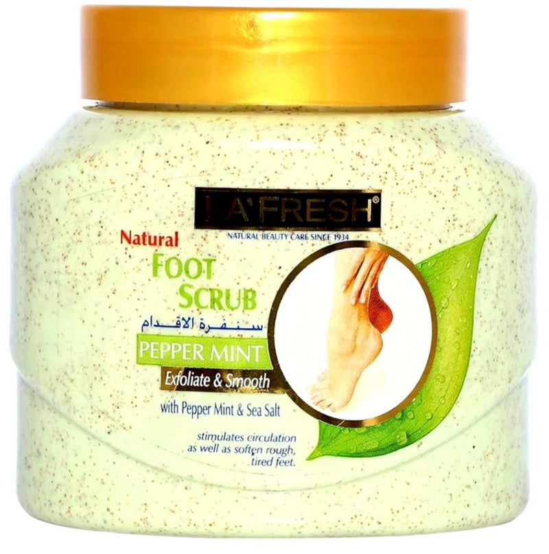 La Fresh Natural Foot Scrub Peppermint Exfoliating & Smoothing with Sea Salt 500g