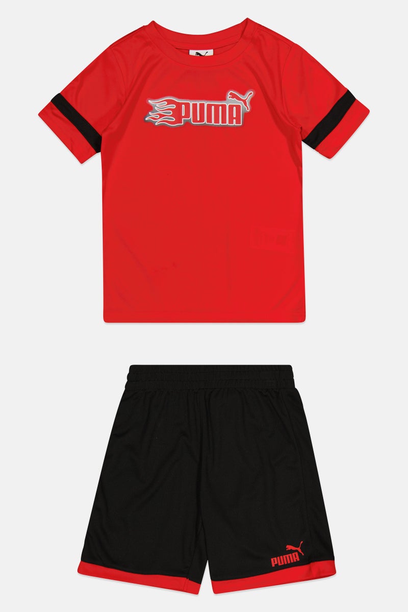PUMA Kids Boy 2 Pieces Short Sleeve T-Shirt And Shorts Set, Multicolor - Image 2