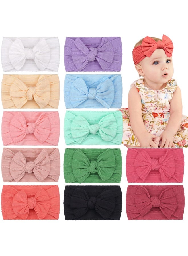 CELLOT CÃLLOT Super Stretchy Soft Knot Headbands with Hair Bows Head Wrap Hair Accessories For Newborn Baby Girls Infant Toddlers Kids D - Image 1