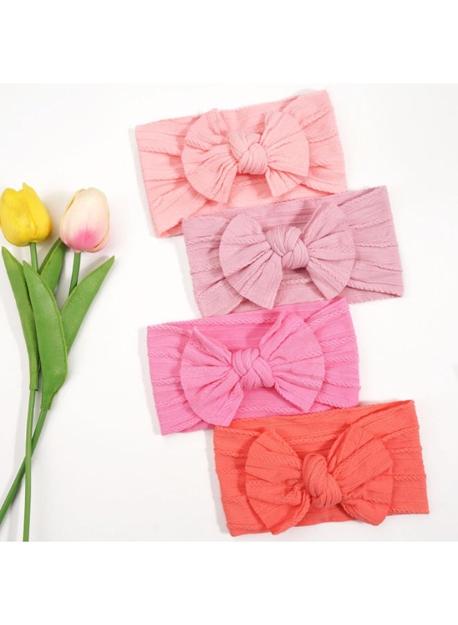 CELLOT CÃLLOT Super Stretchy Soft Knot Headbands with Hair Bows Head Wrap Hair Accessories For Newborn Baby Girls Infant Toddlers Kids D - Image 2