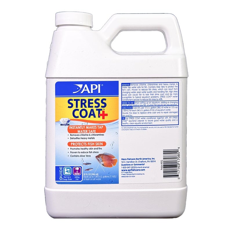 API STRESS COAT Aquarium Water Conditioner 32-Ounce Bottle - Image 1
