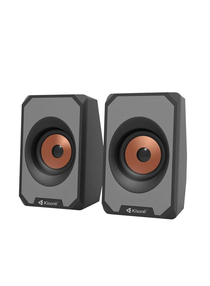 Kisonli KS-04 USB Stereo Speaker – 6W Performance in Compact Design - Image 1