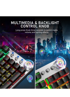 AULA Mechanical Gaming Keyboard NKRO with Wrist Rest RGB Backlit Volume/Lighting Control Knob Fully Programmable 108-Keys Anti-Ghosting Wired Computer Keyboards for Office/Games, Brown Switch  - Image 2