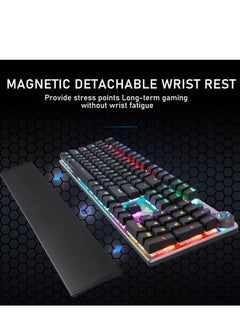 AULA Mechanical Gaming Keyboard NKRO with Wrist Rest RGB Backlit Volume/Lighting Control Knob Fully Programmable 108-Keys Anti-Ghosting Wired Computer Keyboards for Office/Games, Brown Switch  - Image 3