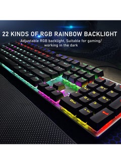 AULA Mechanical Gaming Keyboard NKRO with Wrist Rest RGB Backlit Volume/Lighting Control Knob Fully Programmable 108-Keys Anti-Ghosting Wired Computer Keyboards for Office/Games, Brown Switch  - Image 5