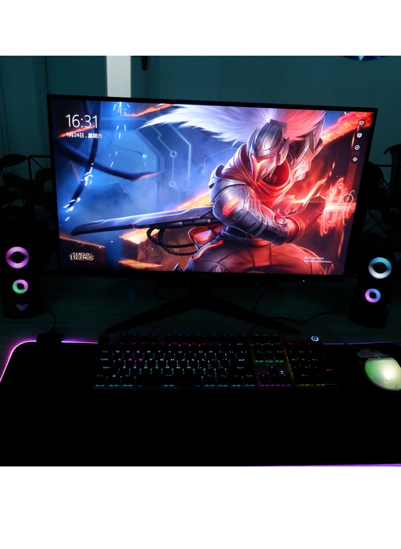 AULA - Mechanical Gaming Keyboard NKRO with Wrist Rest RGB Backlit Volume/Lighting Control Knob Fully Programmable 108-Keys Anti-Ghosting Wired Computer Keyboards for Office/Games, Brown Switch - Image 1