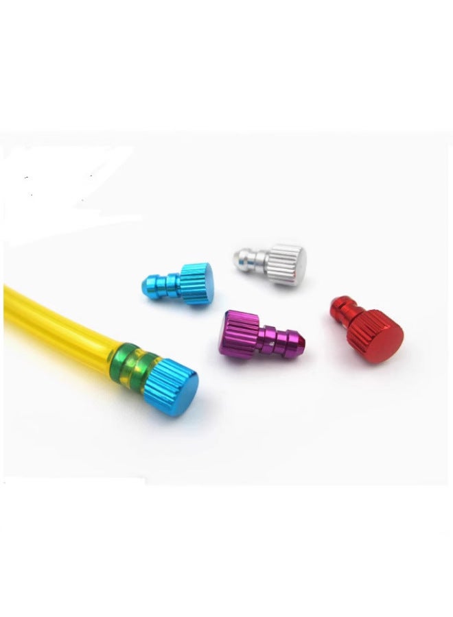 Oil Tank Fittings Aluminum Alloy Oil Stop Head Oil Pipe Plug Oil Pipe Plug Is Suitable For Oil Pipe With Inner Diameter Of 3-4mm-Color:Sky Blue  - Image 1