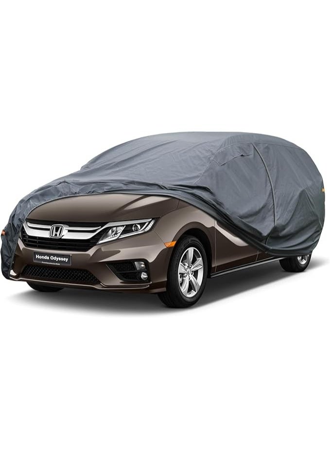 Premium 16-Layer Heavy Duty Car Cover – Waterproof All-Weather Outdoor Protection with Zipper Door and Soft Inner Lining for Large Family Vehicles & Minivans - Image 1
