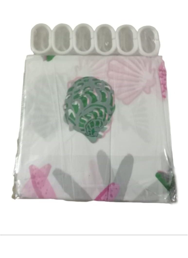 Generic Shower Curtain,Bathroom Decor Set (pink starfish and shell (5),180"x200cm) 