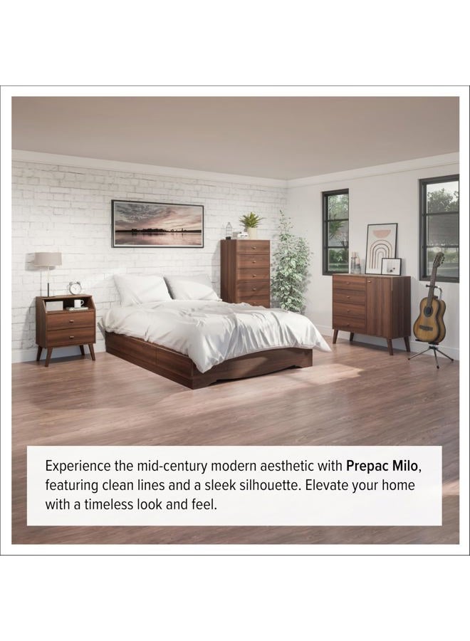 Prepac Milo Mid Century Modern Nightstand, 2-Drawer, Cherry - Image 5