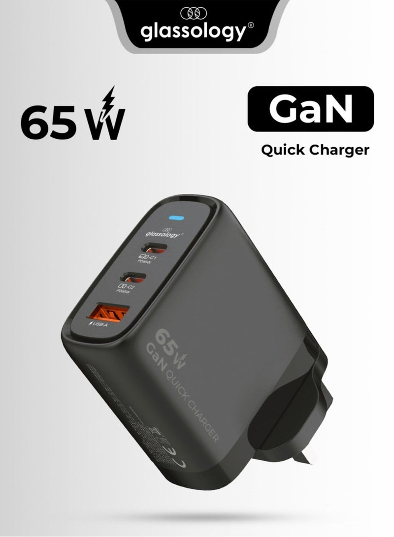 جلاسولوجي 65W Fast Charging Duo – USB-C Cable + GaN Wall Charger (Grey) - Image 2