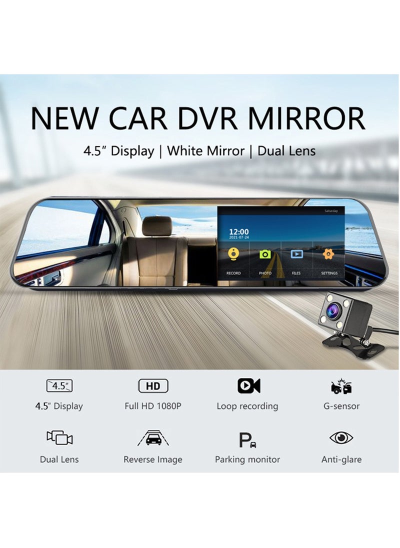 Furtey 1080P 2.0IPS Touchscreen tachograph ,Dual Lens HD Front & Rear Camera Driving Recorder ,170°Wide Angle  Support Night-Vision, Loop Recording ,Time-mark Motion Detection, Touch Version Mirror Dash Cam  - Image 1