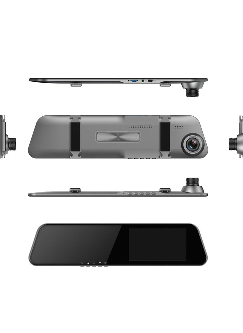 Furtey - 1080P 2.0IPS Touchscreen tachograph ,Dual Lens HD Front & Rear Camera Driving Recorder ,170°Wide Angle  Support Night-Vision, Loop Recording ,Time-mark Motion Detection, Touch Version Mirror Dash Cam - Image 1
