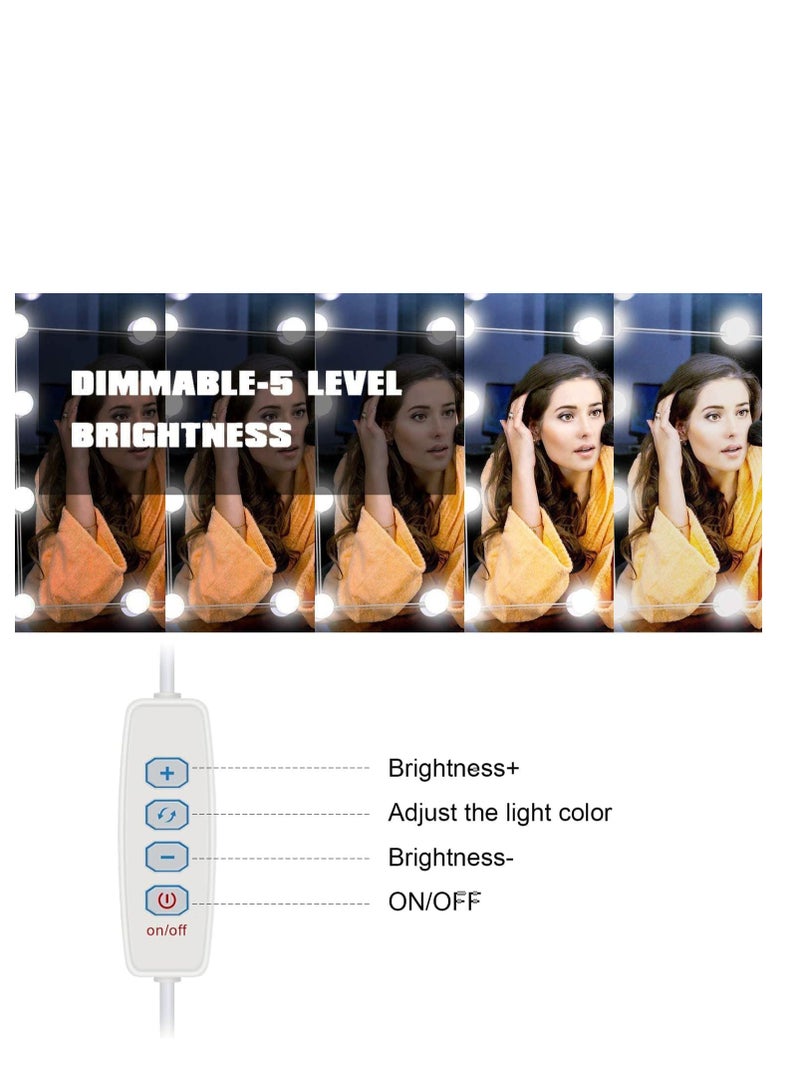 مجموعة مصابيح  لطاولة المكياج  الوان وسطوع قابلان للتعديل مع 10 LED اضاءة شريطية قابلة للتثبيت التزيين في غرفة الملابس المراة غير متضمنة بلاستيك ألوان متعددة - Image 5