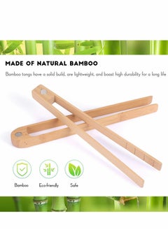 KASTWAVE 2 Pcs Wooden Toaster Tongs With Magnet Magnetic Bamboo Wood Toast Natural Kitchen Utensil Accessories  - Image 4