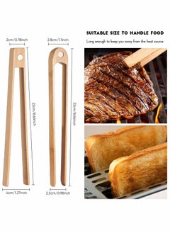 KASTWAVE 2 Pcs Wooden Toaster Tongs With Magnet Magnetic Bamboo Wood Toast Natural Kitchen Utensil Accessories  - Image 2