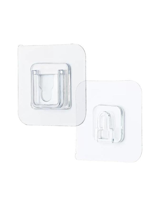 Thoraya Clear Double Sided Adhesive Wall Hooks Waterproof Adhesive Wall Hooks Traceless Wall Mount Sticky Hook for Bathroom Kitchen  - Image 1