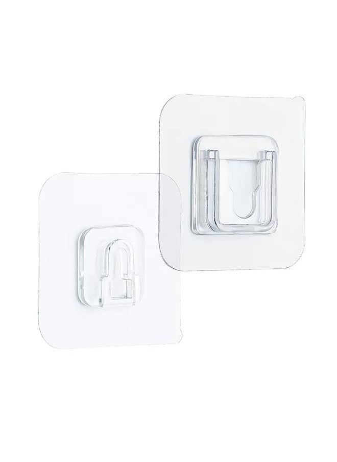 Thoraya Clear Double Sided Adhesive Wall Hooks Waterproof Adhesive Wall Hooks Traceless Wall Mount Sticky Hook for Bathroom Kitchen  - Image 2