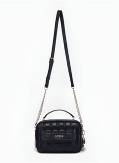 جس حقيبة يد GUESS مبطنة سوداء - حقيبة كتف للنساء  - Image 4