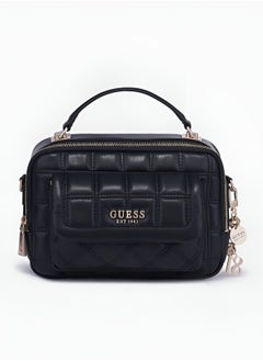 جس حقيبة يد GUESS مبطنة سوداء - حقيبة كتف للنساء  - Image 2