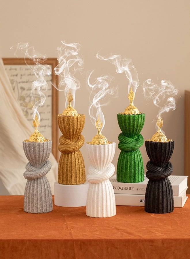 Resin Aroma Diffuser Handheld Incense Burner – Sequin Curtain Design Candle Holder Home Decor Gift - Image 4