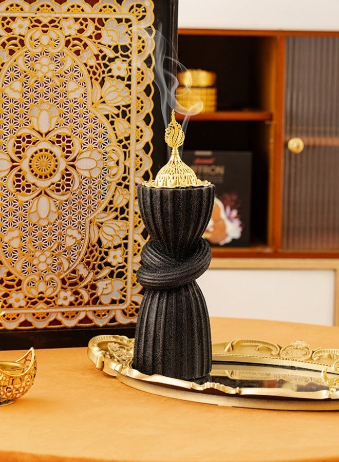 Resin Aroma Diffuser Handheld Incense Burner – Sequin Curtain Design Candle Holder Home Decor Gift - Image 1