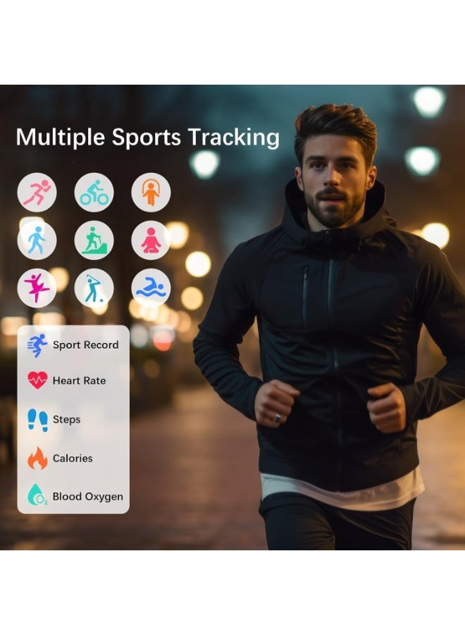 Smart Ring, Health Tracker for Women Men, Fitness Tracker with Heart Rate, Blood Oxygen, Sleep Monitor, Calories, Step Counter, IP68 Waterproof Smart Ring for iPhone u0026 Android, No Subscription Fee (Black, 8#) - Image 3