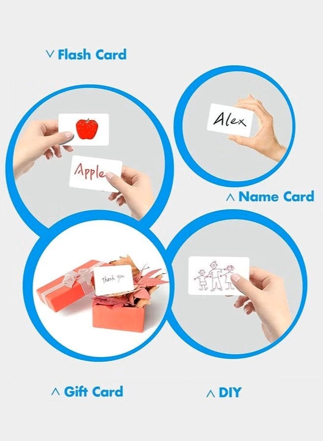 200 بطاقة عمل فارغة، بطاقة تعليمية من ورق كرافت، بطاقة ملاحظة، بطاقة هدية برسالة عيد الشكر (أبيض، لون جلد البقر) - Image 2