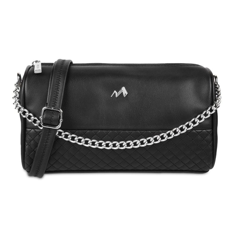 Metro Women Black Elegant Quilted Crossbody Bag (230-35) - Image 1