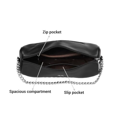 Metro Women Black Elegant Quilted Crossbody Bag (230-35) - Image 4